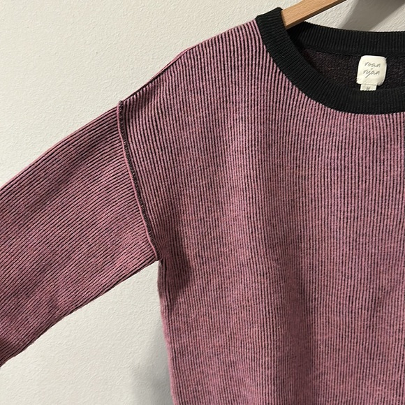 Roan + Ryan Evereve Black/Lilac Harper Pullover Striped Sweater Medium - Picture 5 of 13